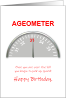 33rd Birthday, Ageometer Reading card