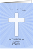 Nephew, Baptism,Glowing Cross card