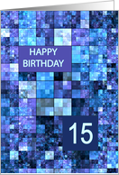 15th Birthday, Blue Squares card