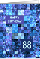 88th Birthday, Blue Squares, card