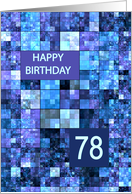 78th Birthday, Blue Squares, card