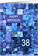 38th Birthday, Blue Squares, card