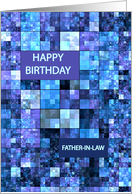 Father-in-Law Birthday, Blue Squares, card