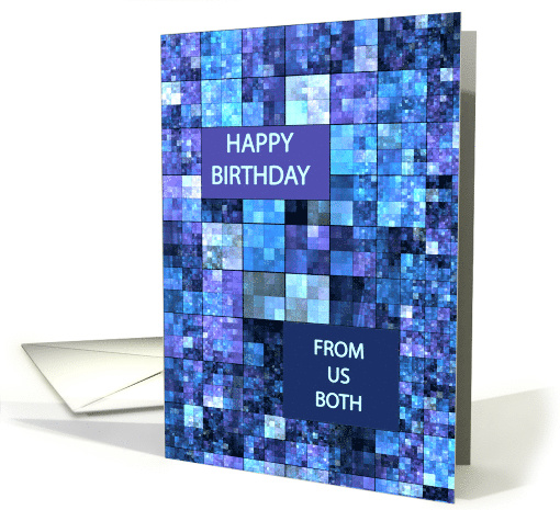 From us Both, Birthday, Blue Squares, card (1600226)