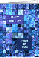 From us Both, Birthday, Blue Squares, card