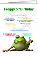 5th Birthday, Frog Jokes card