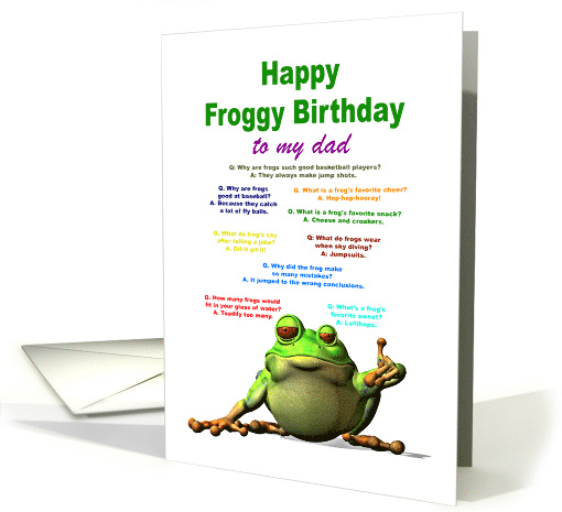 Dad, Birthday, Frog Jokes card (1600628)