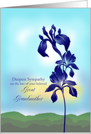 Sympathy Loss of Great Grandmother, with Purple Flowers card
