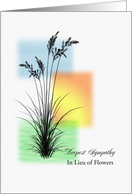 Sympathy in Lieu of Flowers, with Grasses card