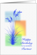 Partner, Happy Birthday, with Grasses card