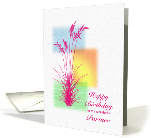 Partner, Happy Birthday, with Grasses card (1610152)