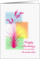 Grandmother, Happy Birthday, with Grasses card