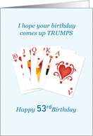53rd Birthday, Hearts Trumps Whist card