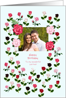 Partner Birthday Add a Picture Roses card