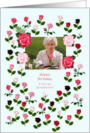 Grandmother Birthday Add a Picture Roses card