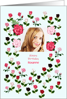 Birthday Add a Picture and a Name Roses card