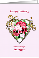 Partner Birthday Antique Painted Roses card