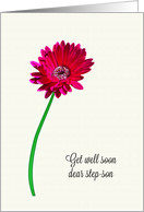 Step-son Get Well Soon Painted Flower card
