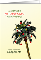 Godparents Warmest Christmas Greetings Palm Tree card