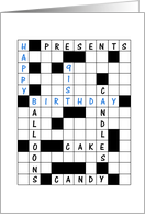 91st Birthday Crossword Puzzle card