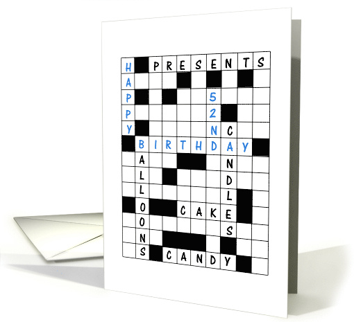 52nd Birthday Crossword Puzzle card (1627686)