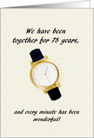 78th Wedding Anniversary Spouse Wrist Watch Every Wonderful Minute card