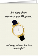76th Wedding Anniversary Spouse Wrist Watch Every Wonderful Minute card