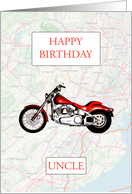 Uncle Birthday with Map and Motorbike card