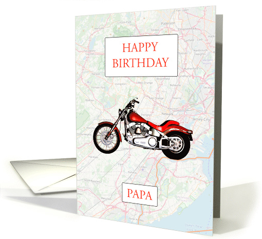 Papa Birthday with Map and Motorbike card (1632984)