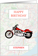 Add a Name Birthday with Map and Motorbike card