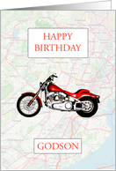 Godson Birthday with Map and Motorbike card