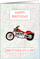 Brother-in-Law Birthday with Map and Motorbike card