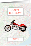 Boss Birthday with Map and Motorbike card