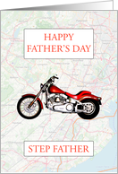 Step Father Father’s Day with Map and Motorbike card