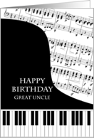 Great Uncle Piano and Music Birthday card