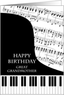 Great Grandmother Piano and Music Birthday card