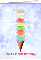 52nd Birthday Giant Ice Cream card