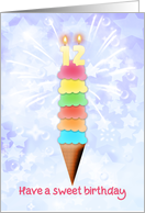 12th Birthday Giant Ice Cream card