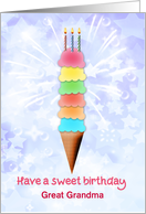 Add a Relative Great Grandma Birthday Giant Ice Cream card