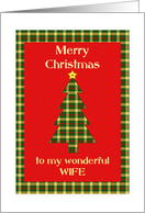 Wife Tartan Christmas Tree card