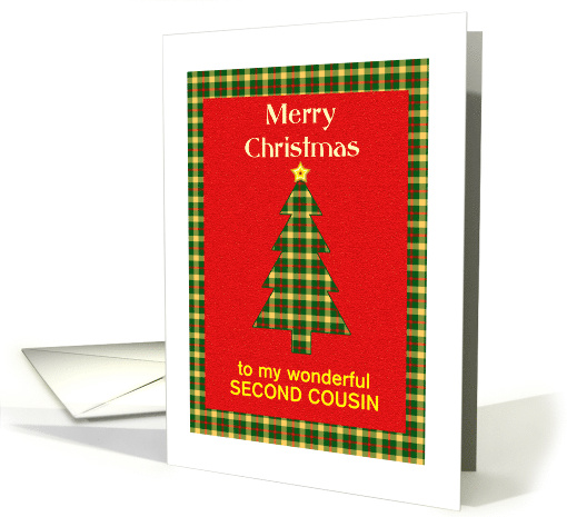 Customize for Any Relation Tartan Christmas Tree card (1656636)