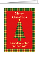 Granddaughter and her Wife Tartan Christmas Tree card