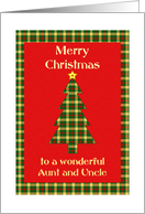 Aunt and Uncle Tartan Christmas Tree card