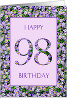 98th Birthday Purple Daisies card