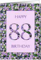 88th Birthday Purple Daisies card