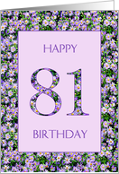 81st Birthday Purple Daisies card