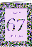 67th Birthday Purple Daisies card