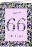 66th Birthday Purple Daisies card