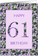 61st Birthday Purple Daisies card