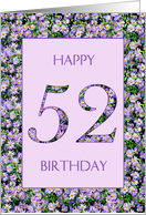 52nd Birthday Purple Daisies card